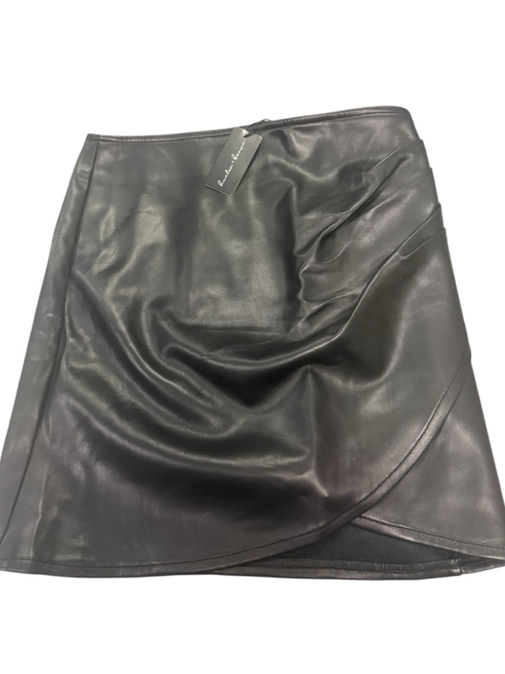 Hunter & Brown Black Faux Leather Wrap Skirt Women’s Size Small